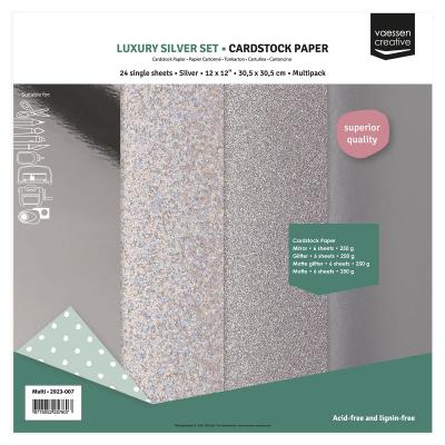 Vaessen Creative Cardstock (Textur) - Luxury Silver